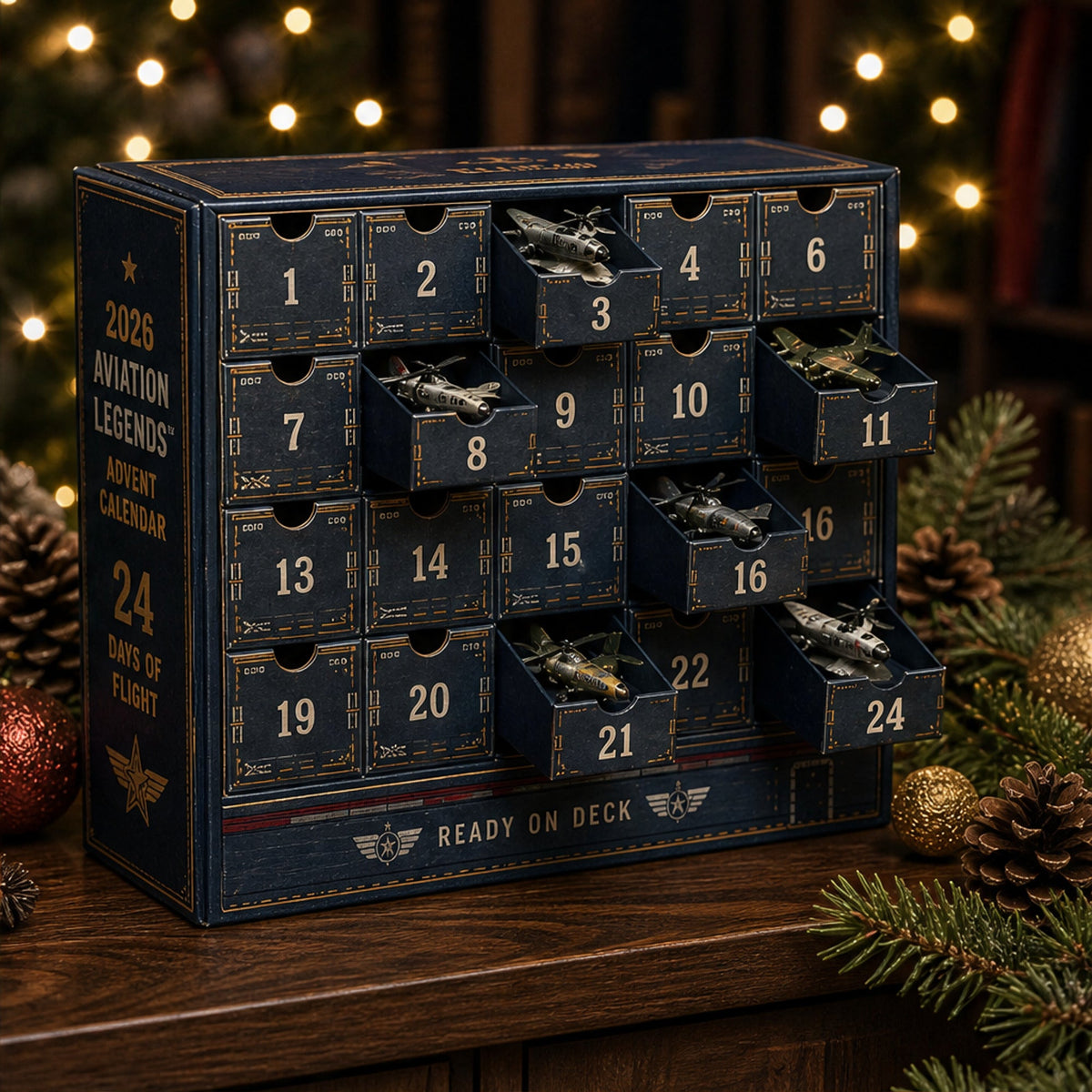 24-Day Aircraft Advent Calendar with Collectible Miniature Planes