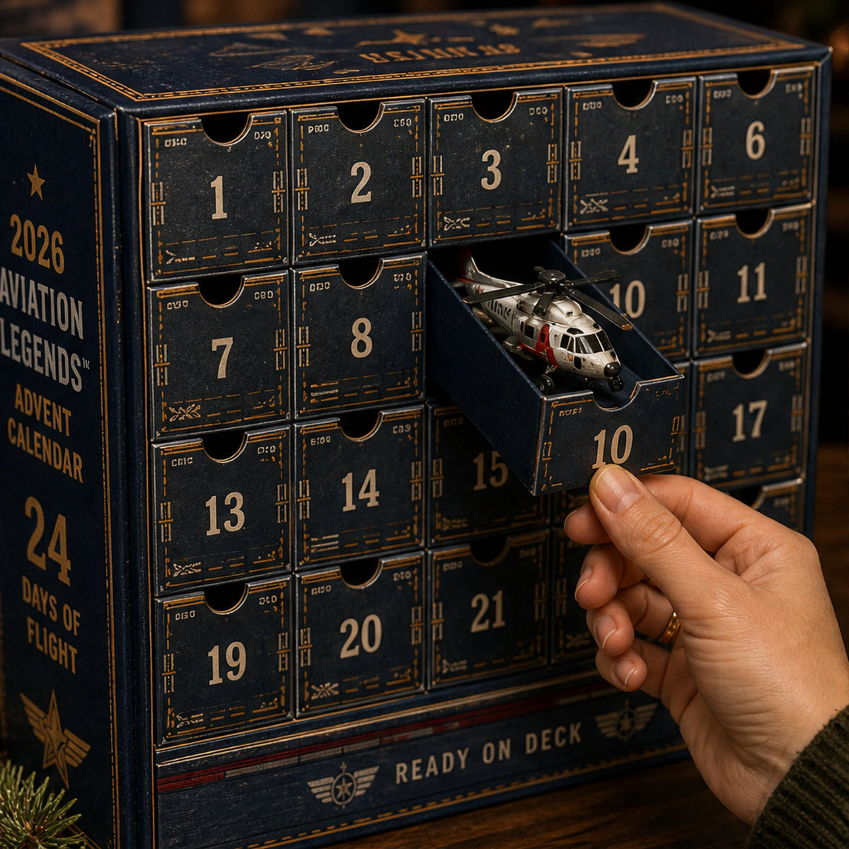 24-Day Aircraft Advent Calendar with Collectible Miniature Planes