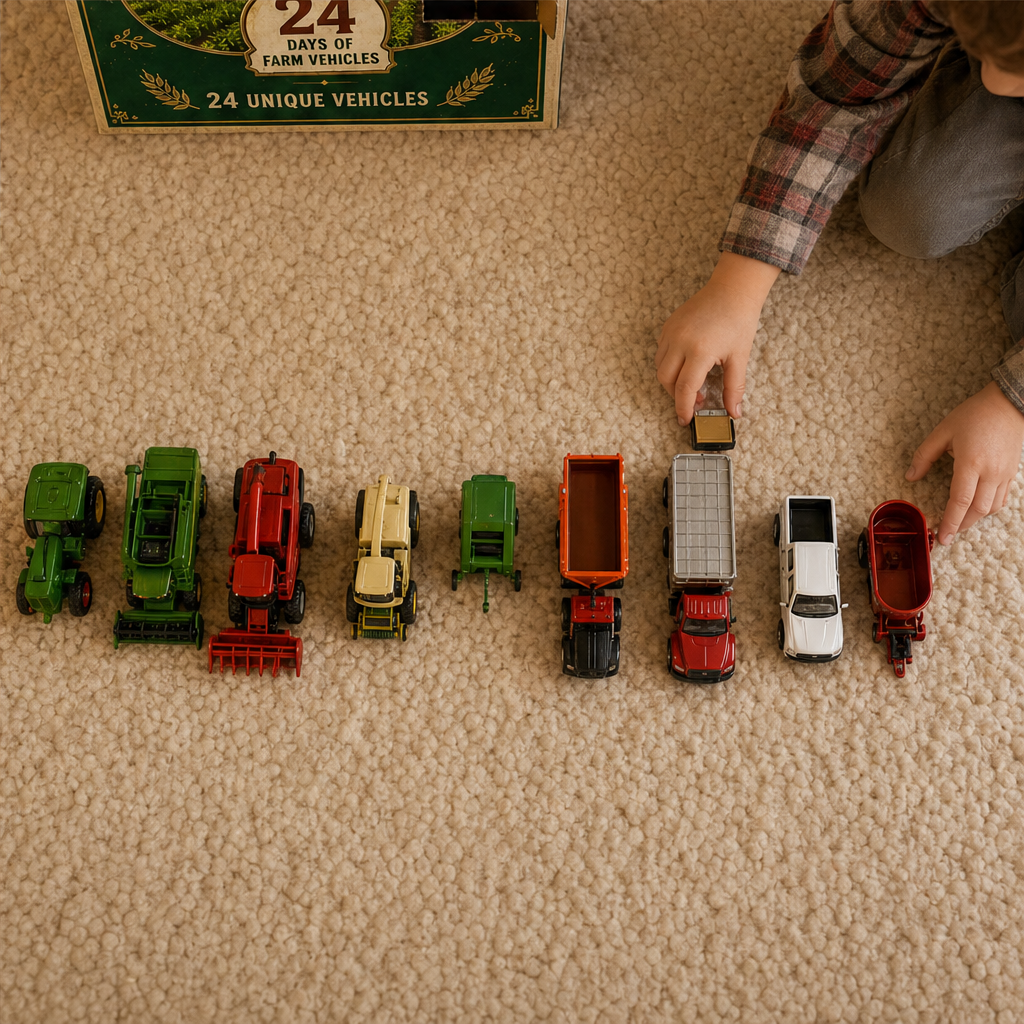 24-Day Farm Vehicle Advent Calendar with Toy Tractors & Harvesters