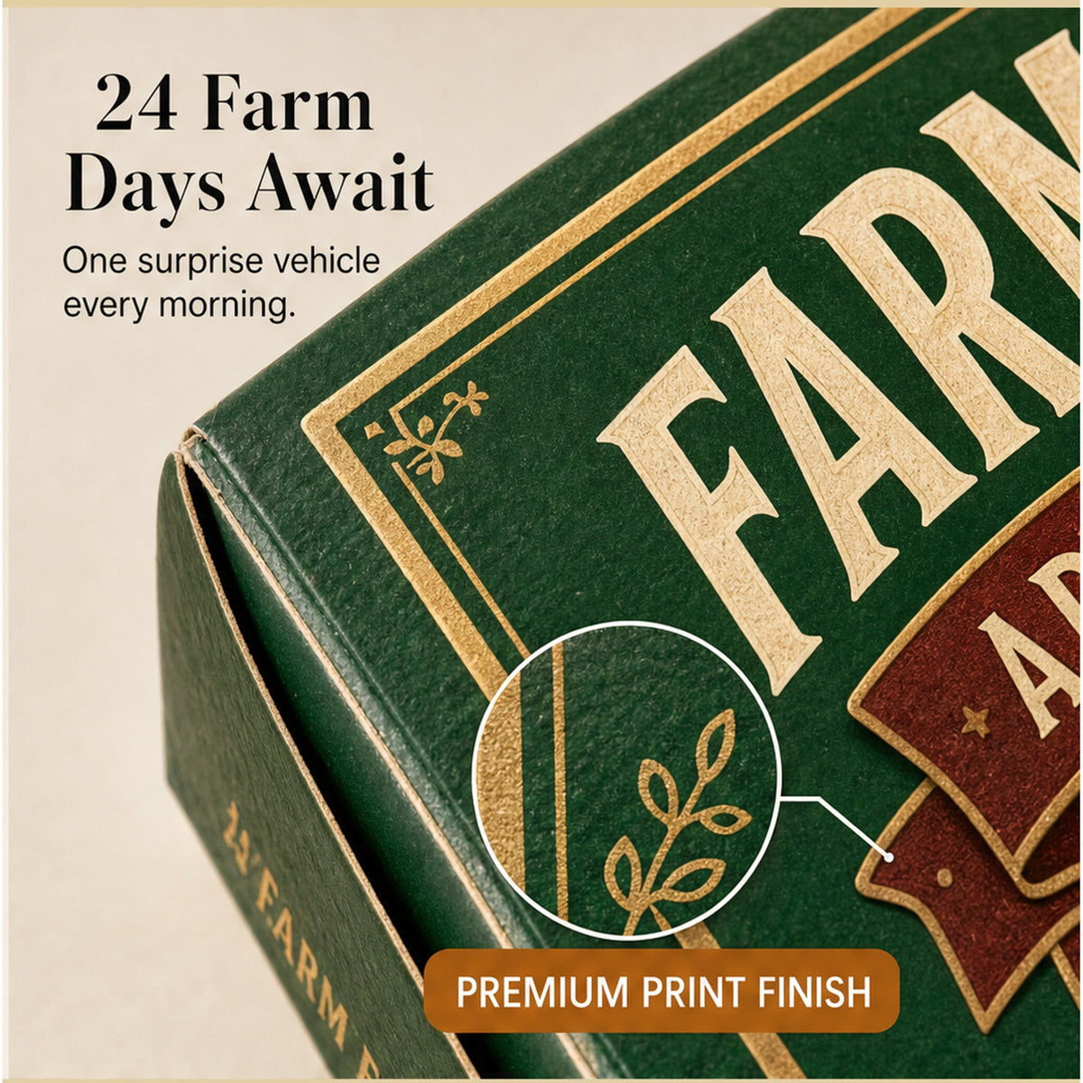 24-Day Farm Vehicle Advent Calendar with Toy Tractors & Harvesters