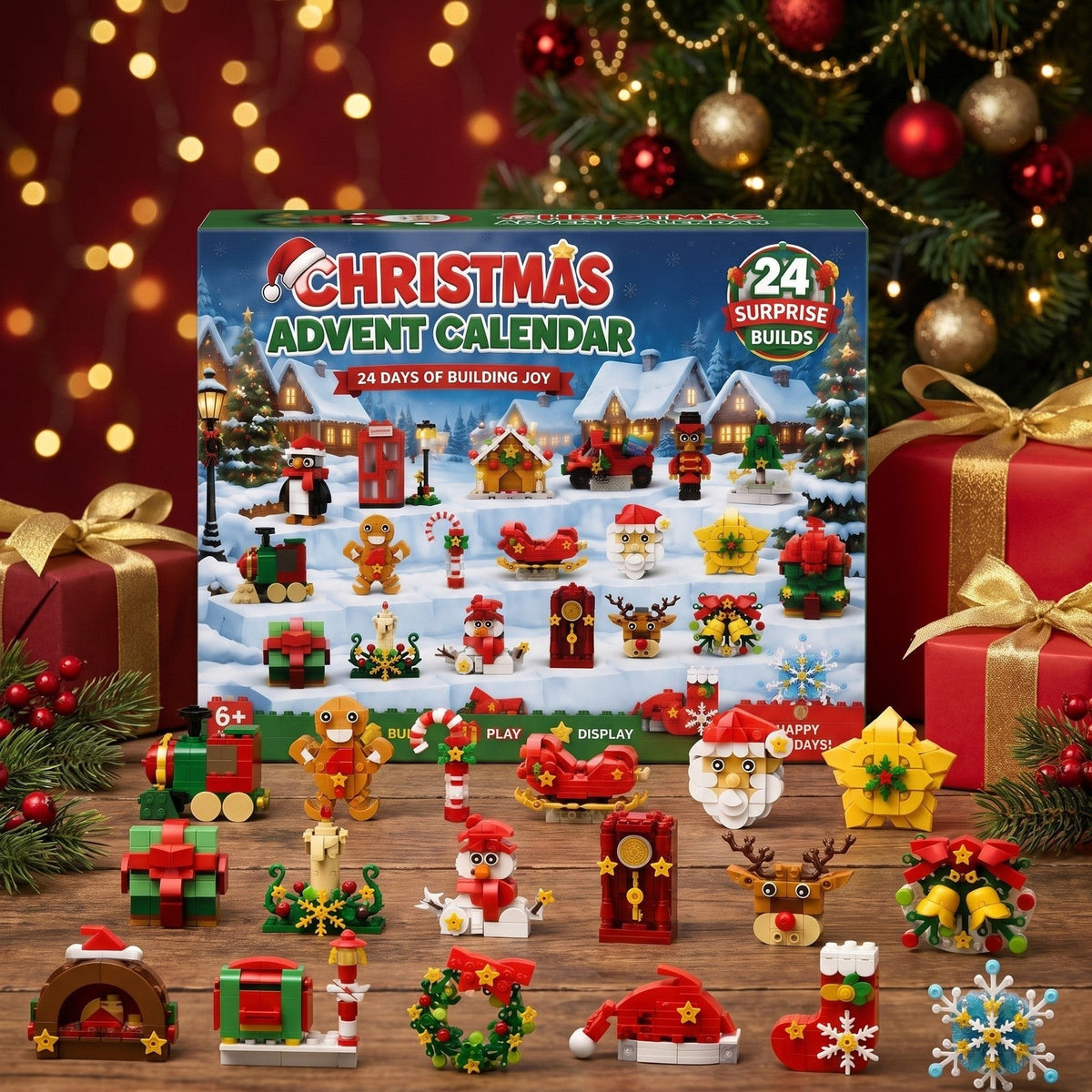 Christmas Advent Calendar Brick Magnets – 24 Daily Builds for Fridge Decor