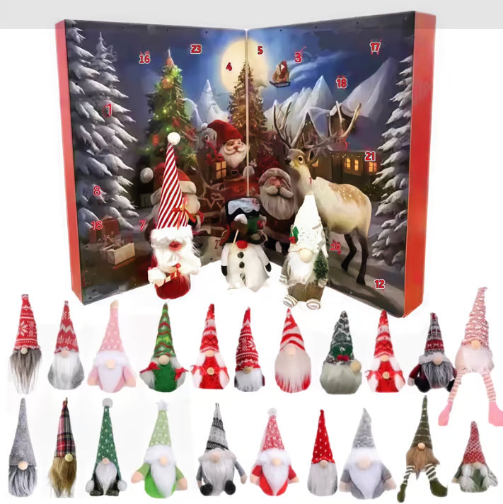 Christmas Gnome Advent Calendar – 24 Handcrafted Figurines Holiday Countdown