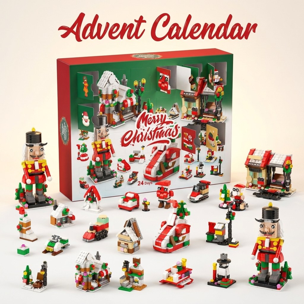Christmas Village Advent Calendar – 28 Builds 6-in-1 Brick Set