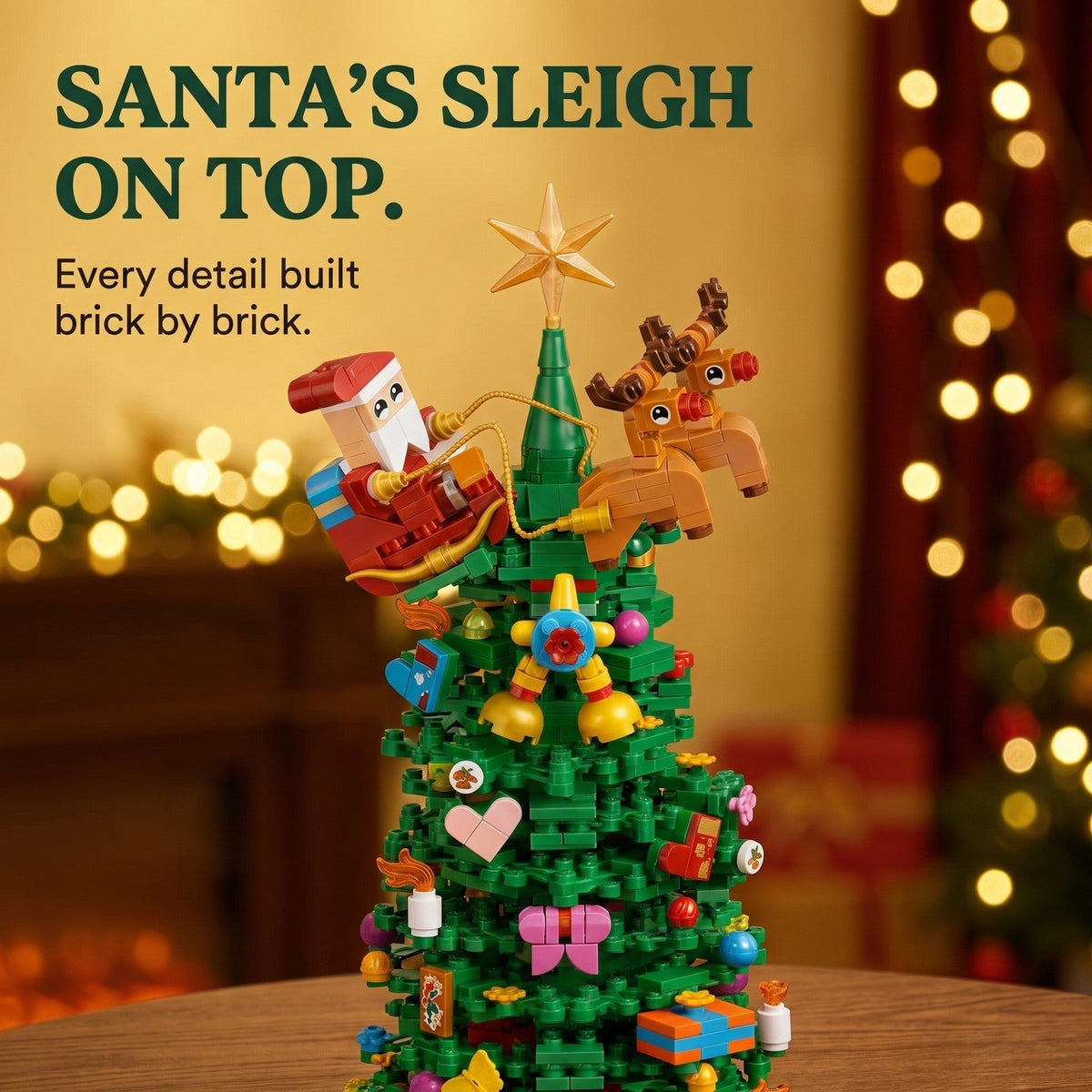 Christmas Tree Brick Advent Calendar – 833 Piece Build Set with 24 Surprise Boxes