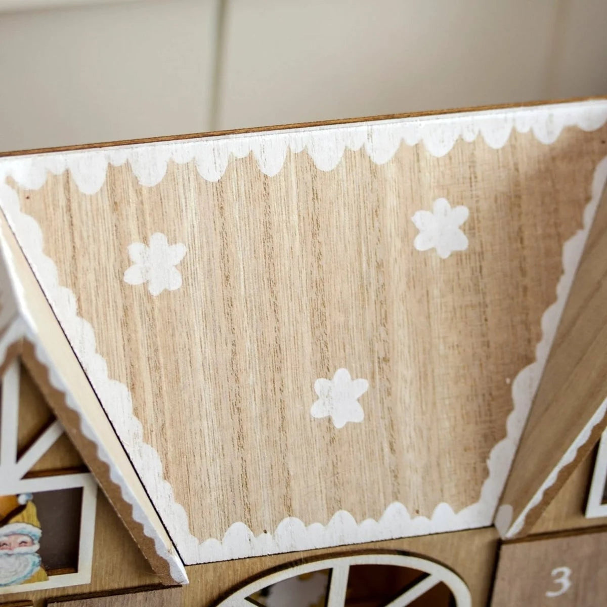 Wooden Advent Calendar with 24 Compartments and LED Lights