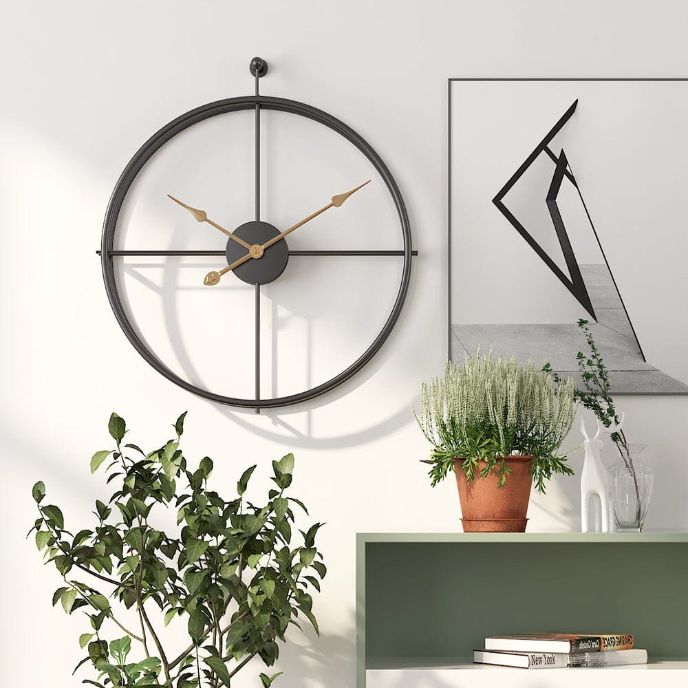 22 Inch Silent Metal Wall Clock – Modern Geometric Design