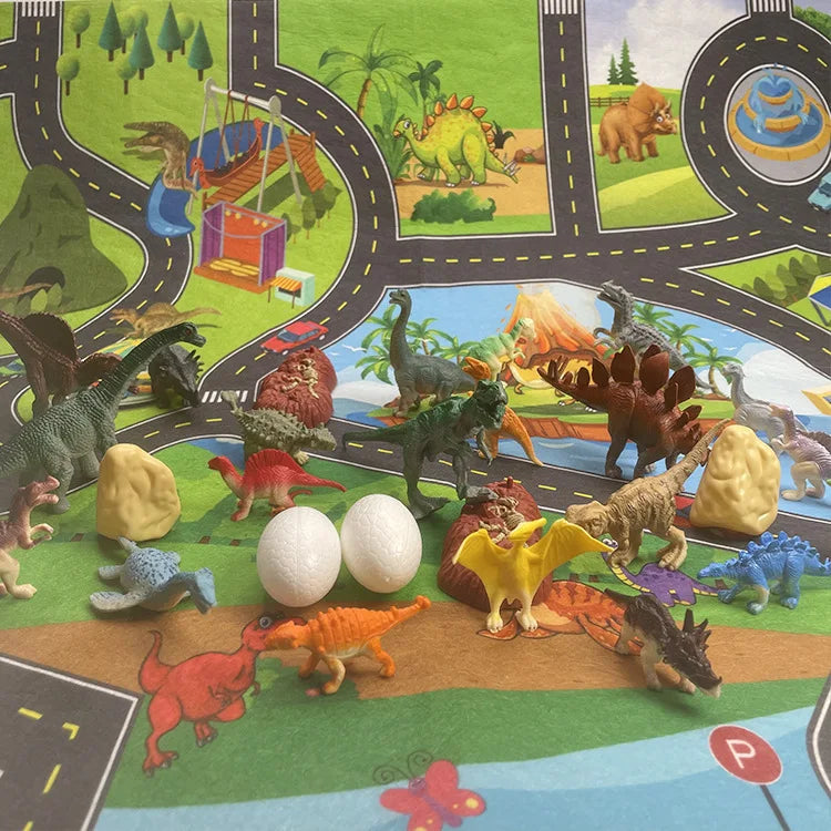 Kids' Dinosaur Advent Calendar with 28 Figures and Play Mat