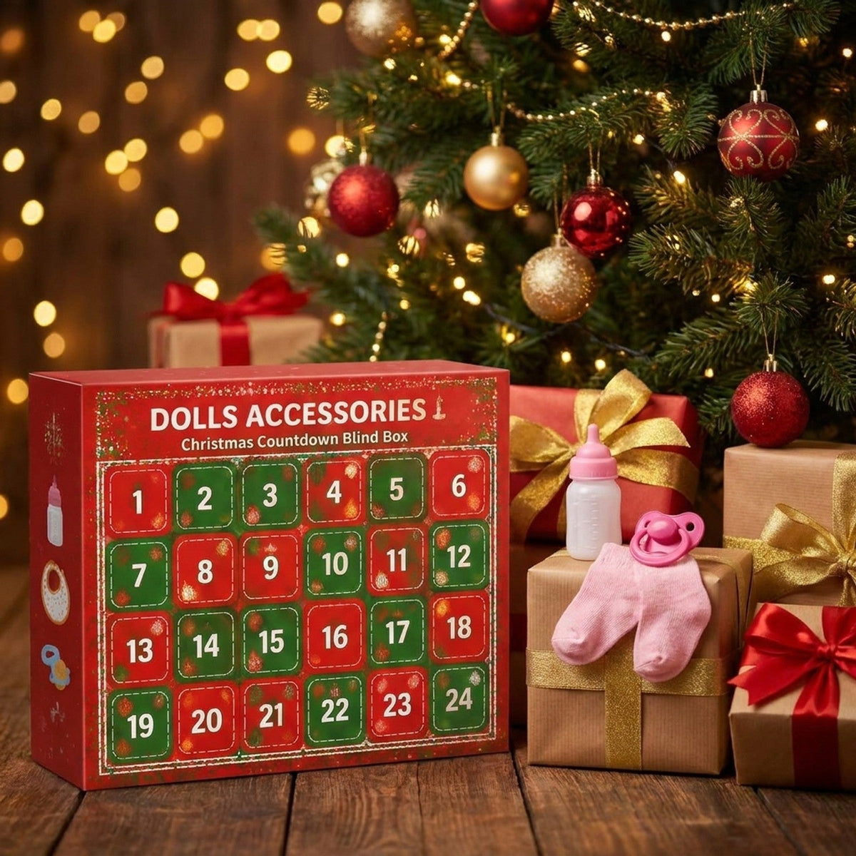 Kids' Doll Advent Calendar – 24 Days of Outfits, Headbands and Accessories