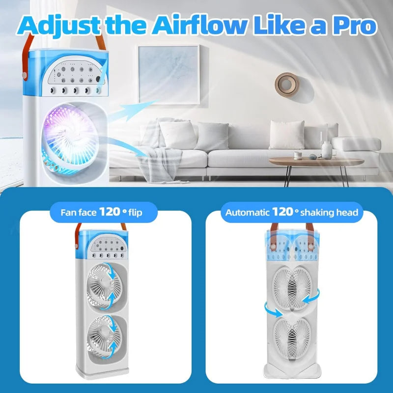 Portable Air Conditioner with Humidifier & LED Light
