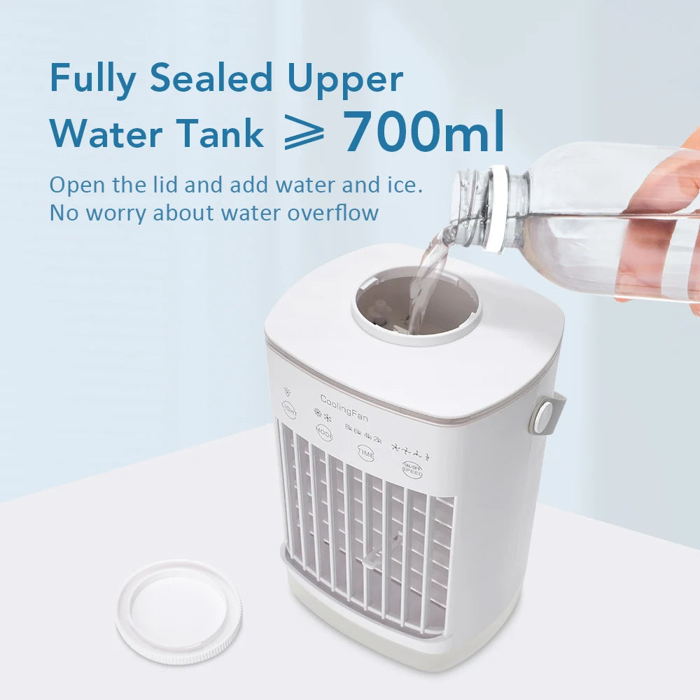 Portable Air Cooler with Humidifier and LED Night Light