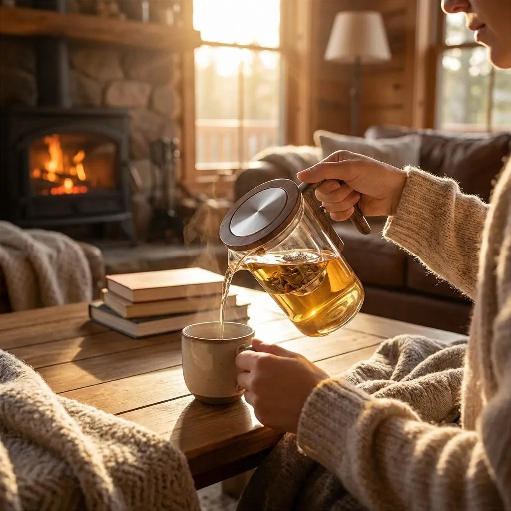 Premium Glass Teapot with Magnetic Infuser | Loose-Leaf Tea Brewing