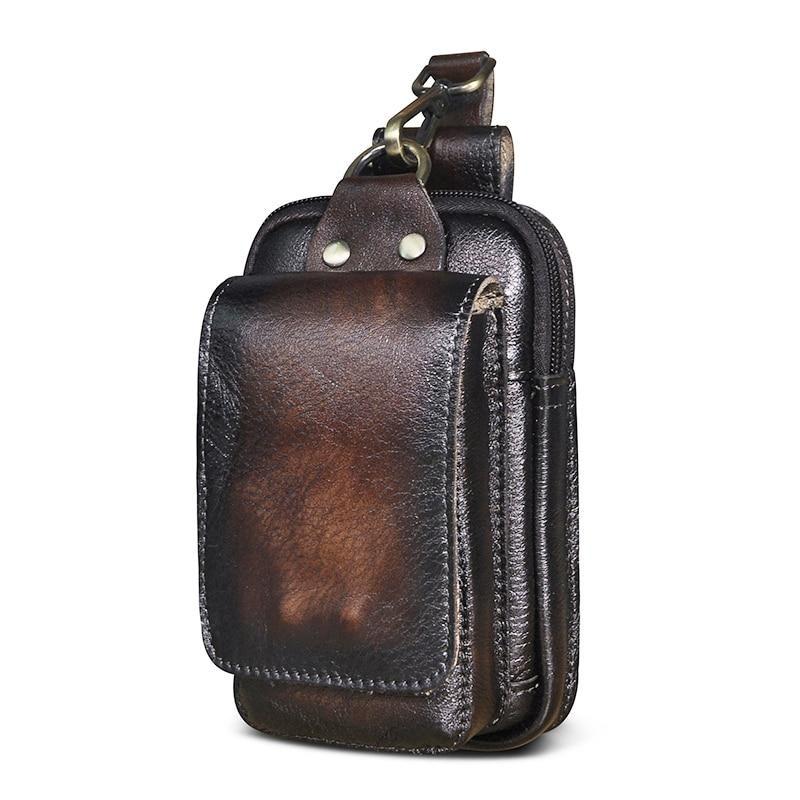 Genuine Leather Men's Waist Pack – Brown