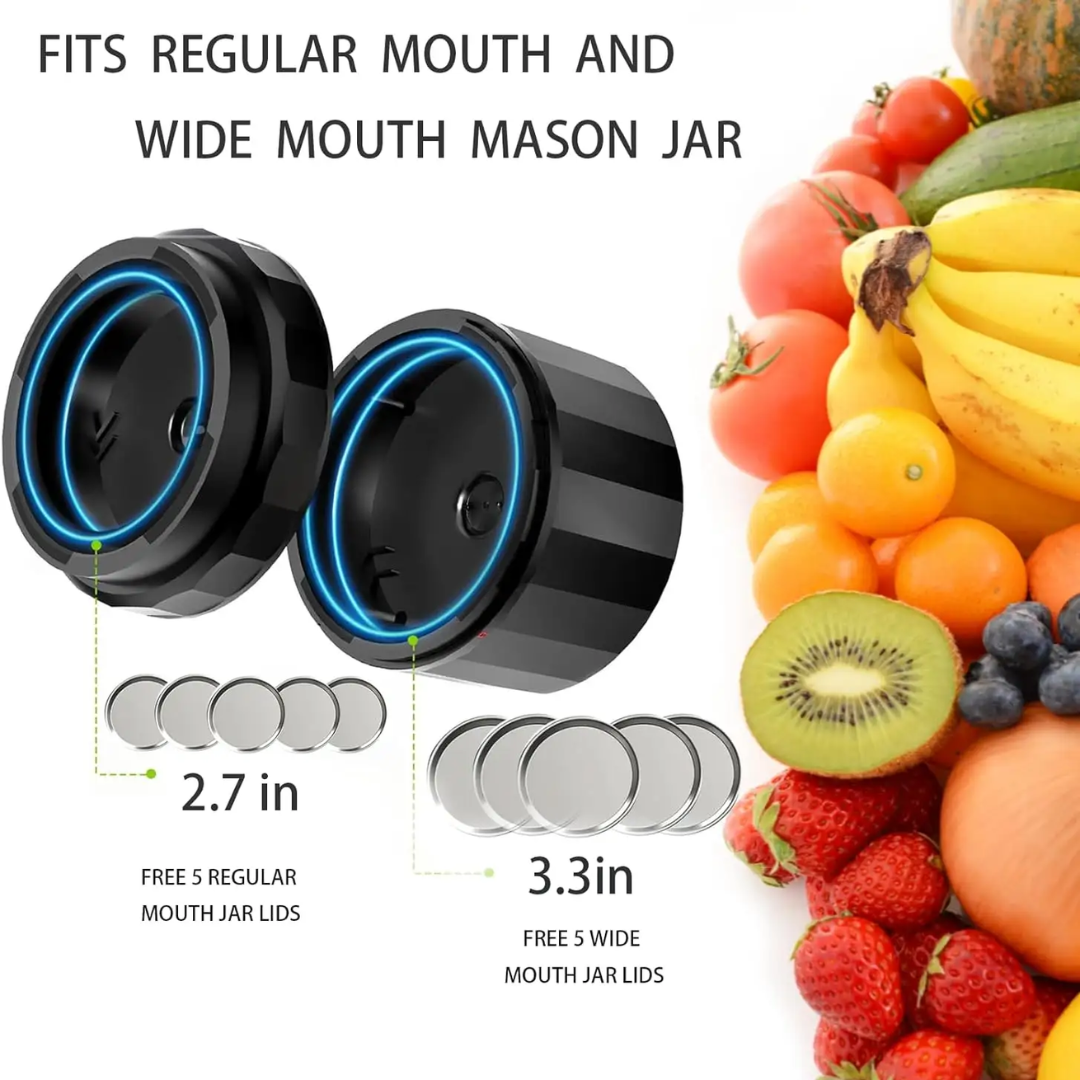 Electric Mason Jar Vacuum Sealer Kit for Fresh Food Storage