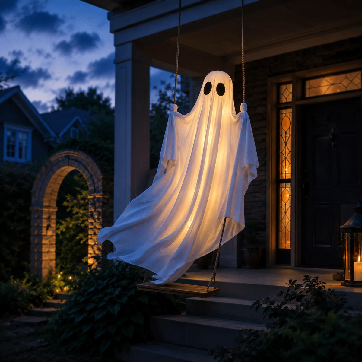 5FT Hanging Ghost Halloween Decoration with LED Lights