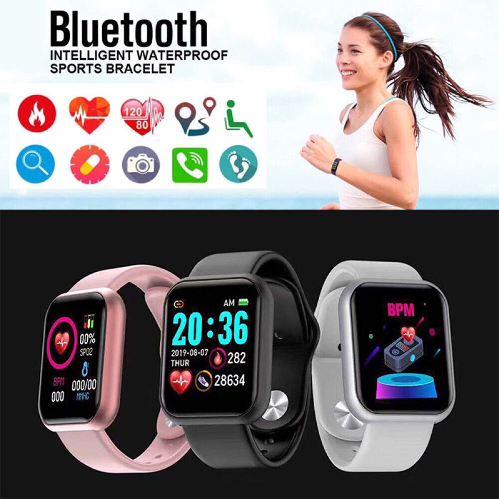 Smart Fitness Watch with Heart Rate Monitor & Waterproof Design