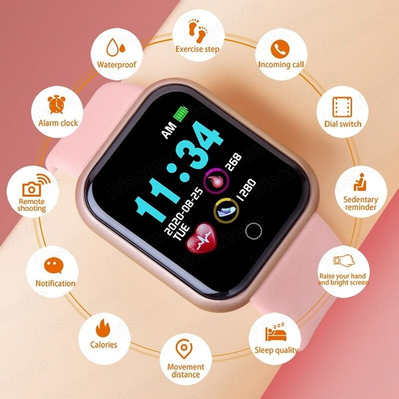 Smart Fitness Watch with Heart Rate Monitor & Waterproof Design