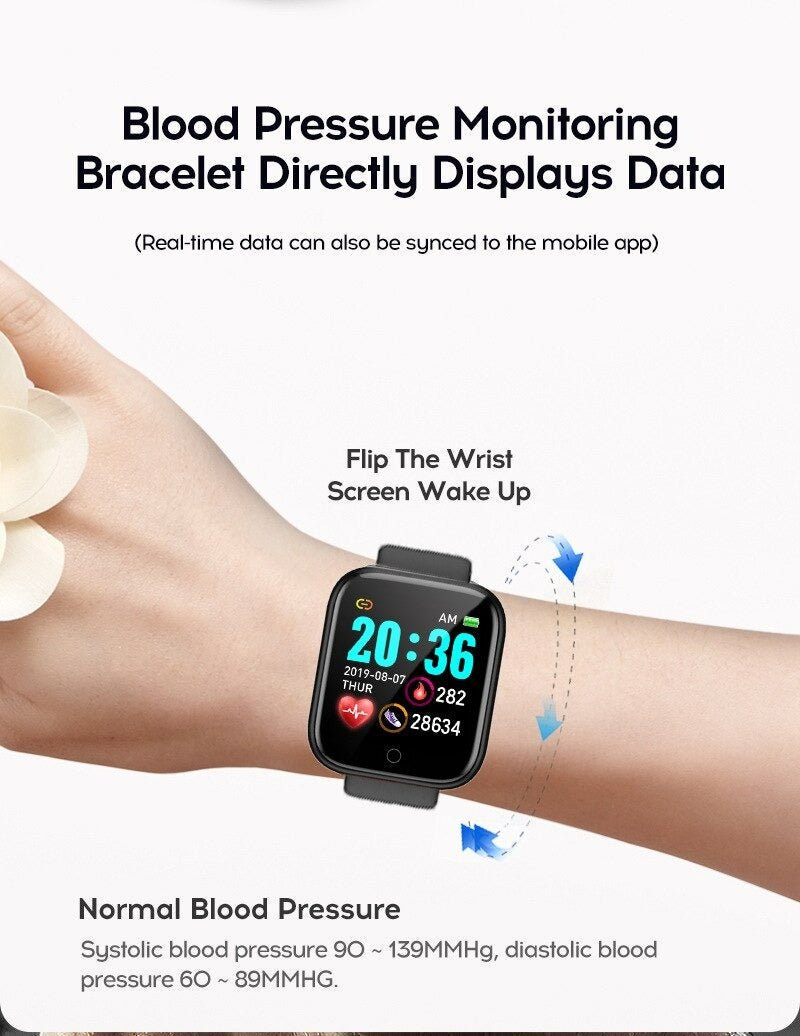 Smart Fitness Watch with Heart Rate Monitor & Waterproof Design