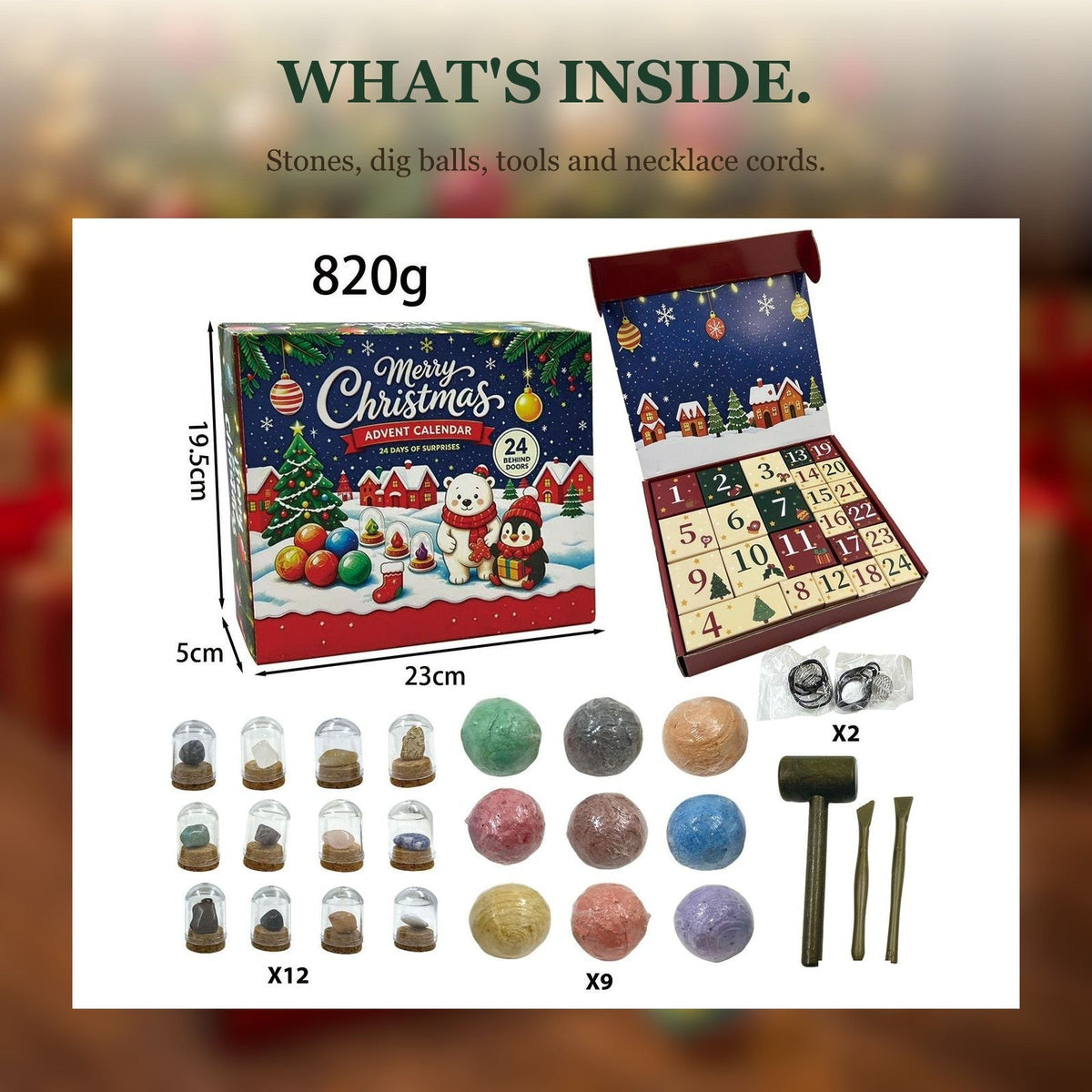 Kids' Gemstone Dig Advent Calendar – 24 Days Treasure Hunt