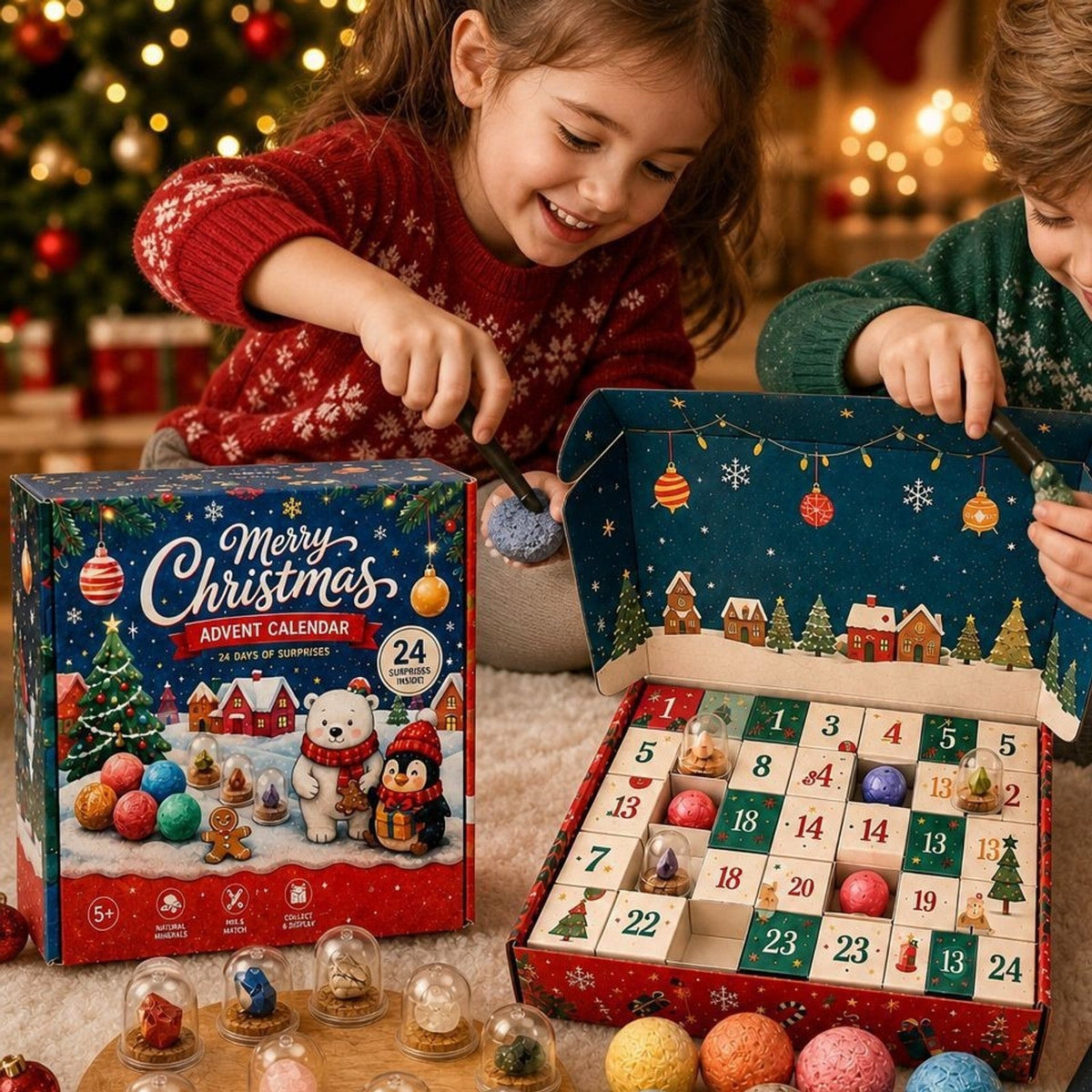 Kids' Gemstone Dig Advent Calendar – 24 Days Treasure Hunt