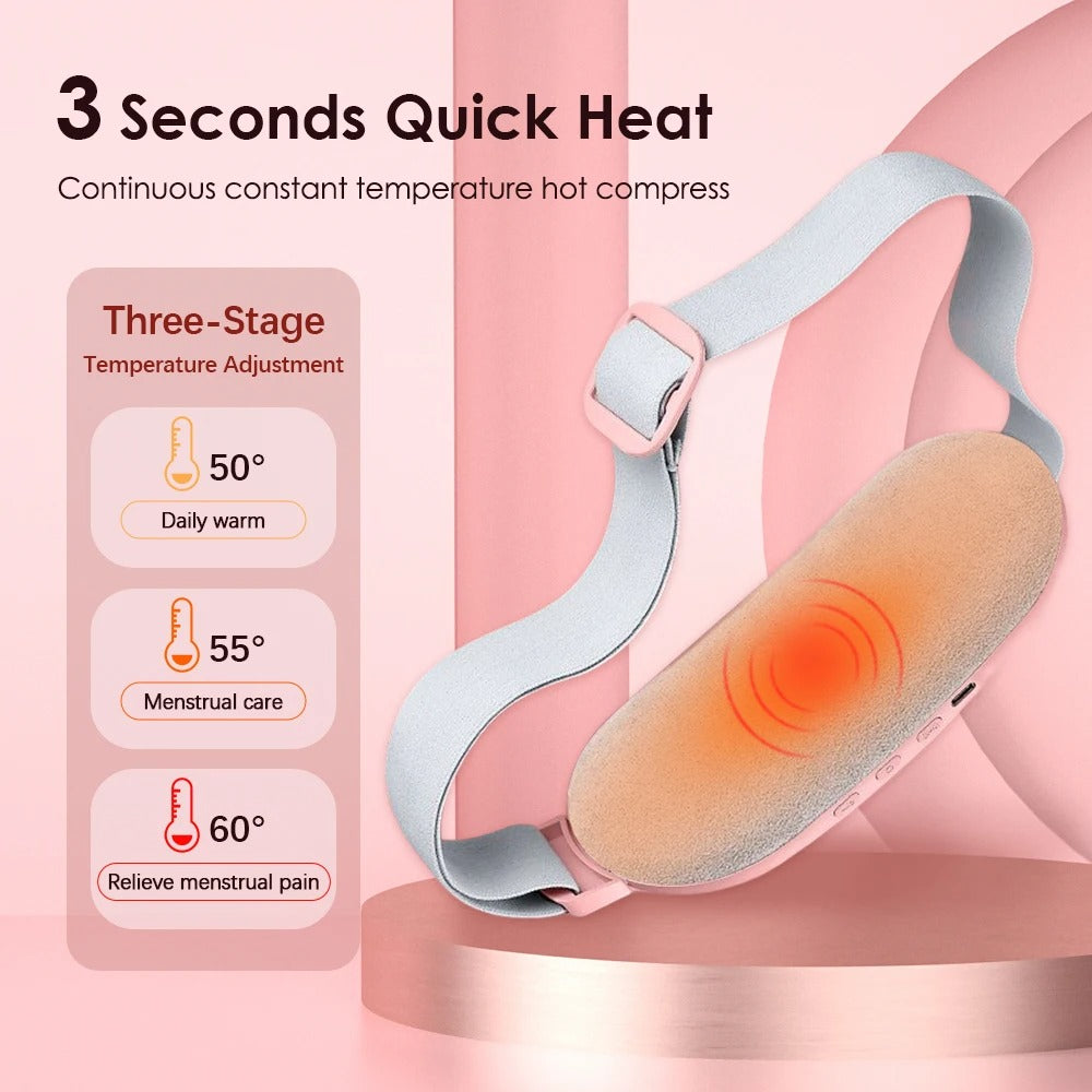Wearable Electric Heating Pad with Massage – Portable Back and Abdomen Warmer