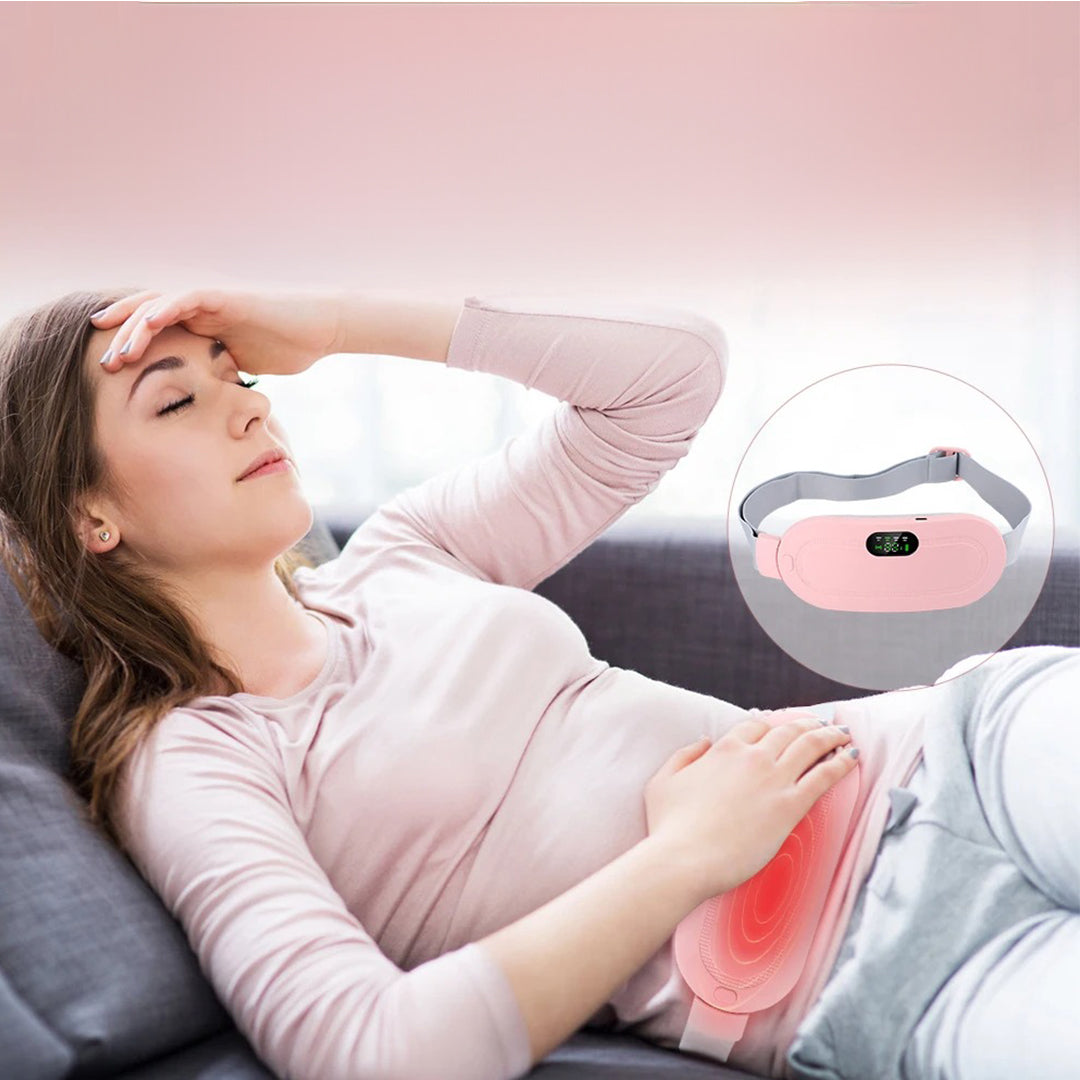 Wearable Electric Heating Pad with Massage – Portable Back and Abdomen Warmer