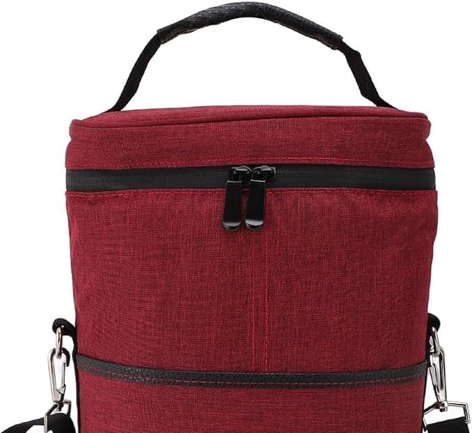 Canvas Wine Cooler Tote Bag - Insulated 2-Bottle Carrier