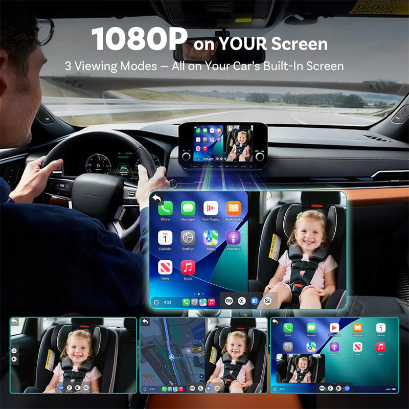 Wireless CarPlay Rear Seat Baby Camera – 1080p Night Vision