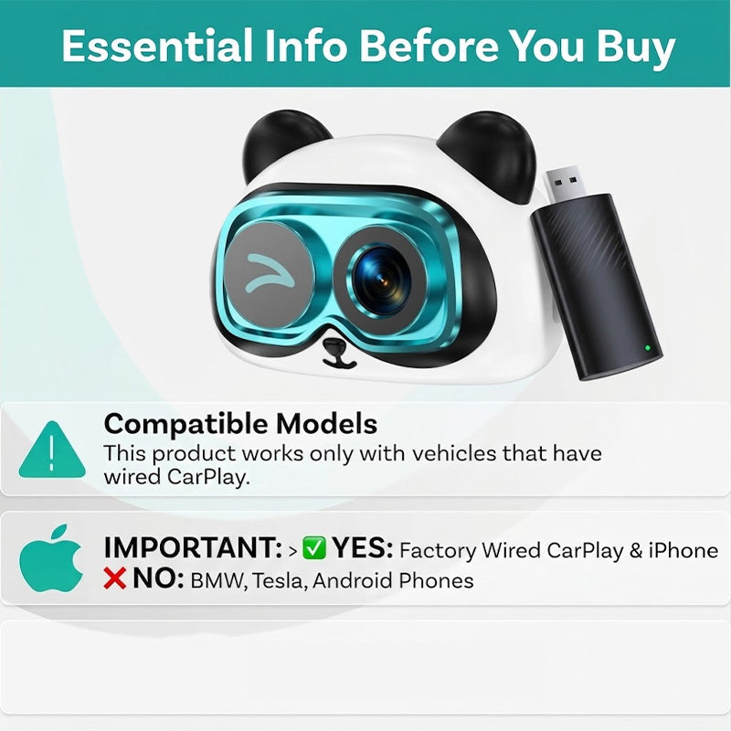 Wireless CarPlay Rear Seat Baby Camera – 1080p Night Vision