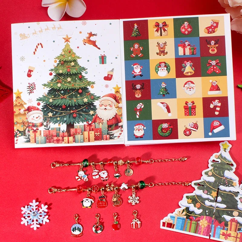 Kids' 24-Day Christmas Countdown Bracelet Advent Calendar with Crystals