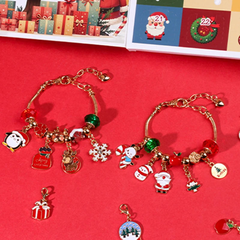 Kids' 24-Day Christmas Countdown Bracelet Advent Calendar with Crystals
