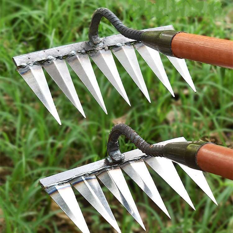 Steel Garden Rake with Deep Root Extraction – LawnLiberator