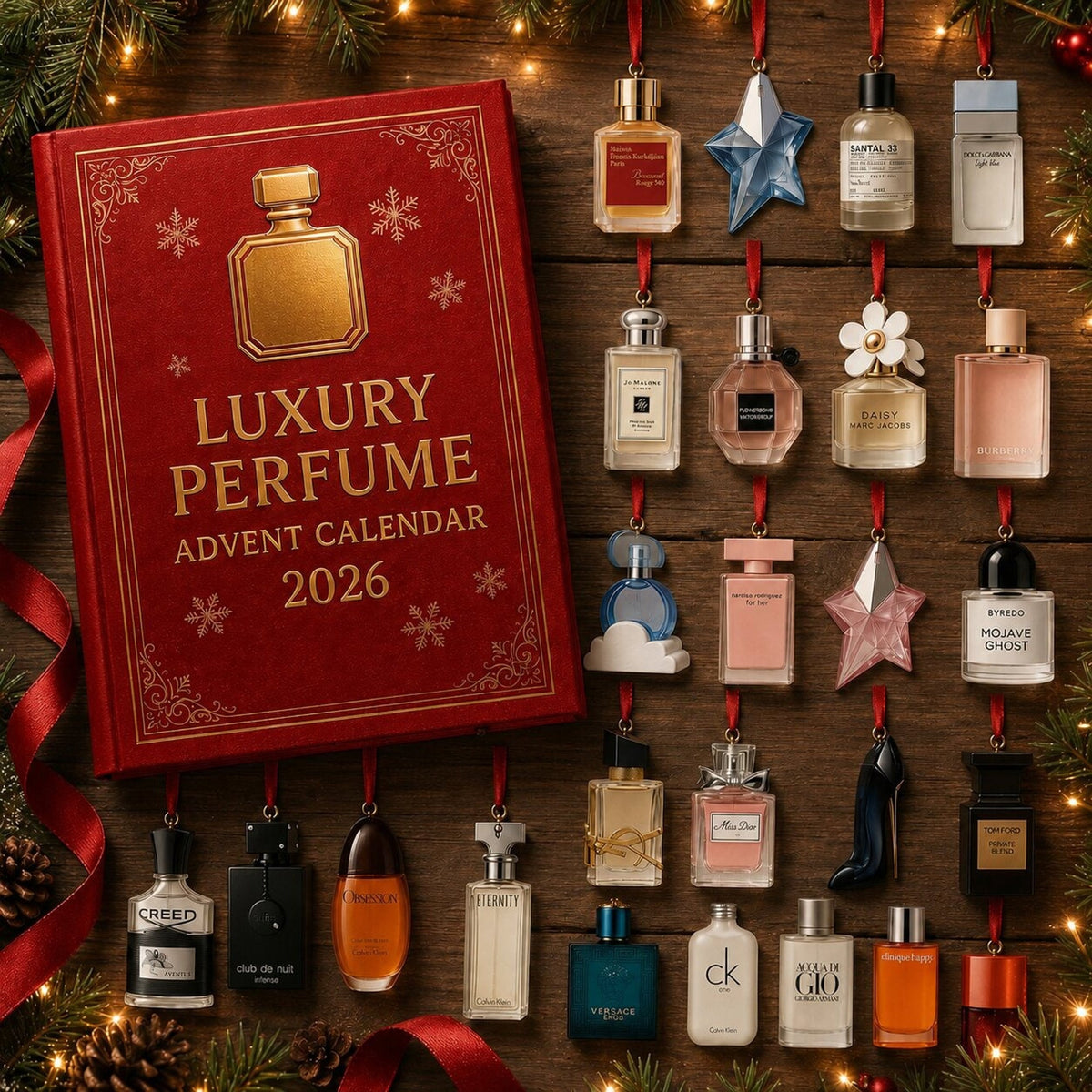 Perfume Advent Calendar with 24 Mini Ornaments