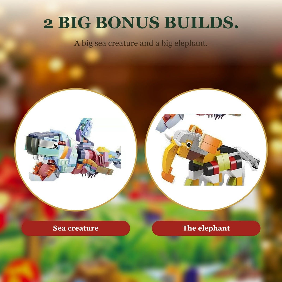 Advent Calendar Building Brick Animals – 24 Sea & Safari Creatures