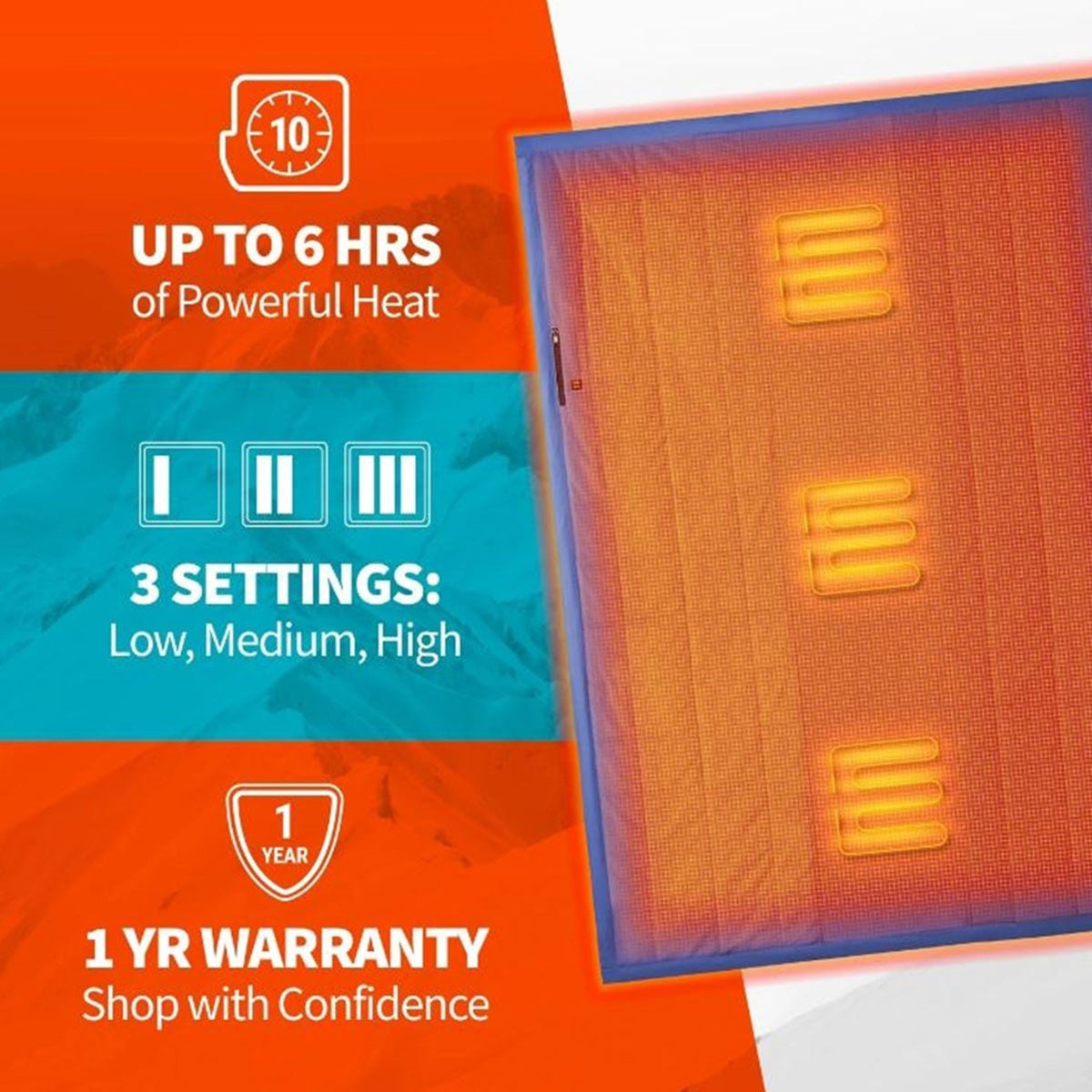 Portable Heated Blanket with Battery Power Bank – 10 Hour Runtime