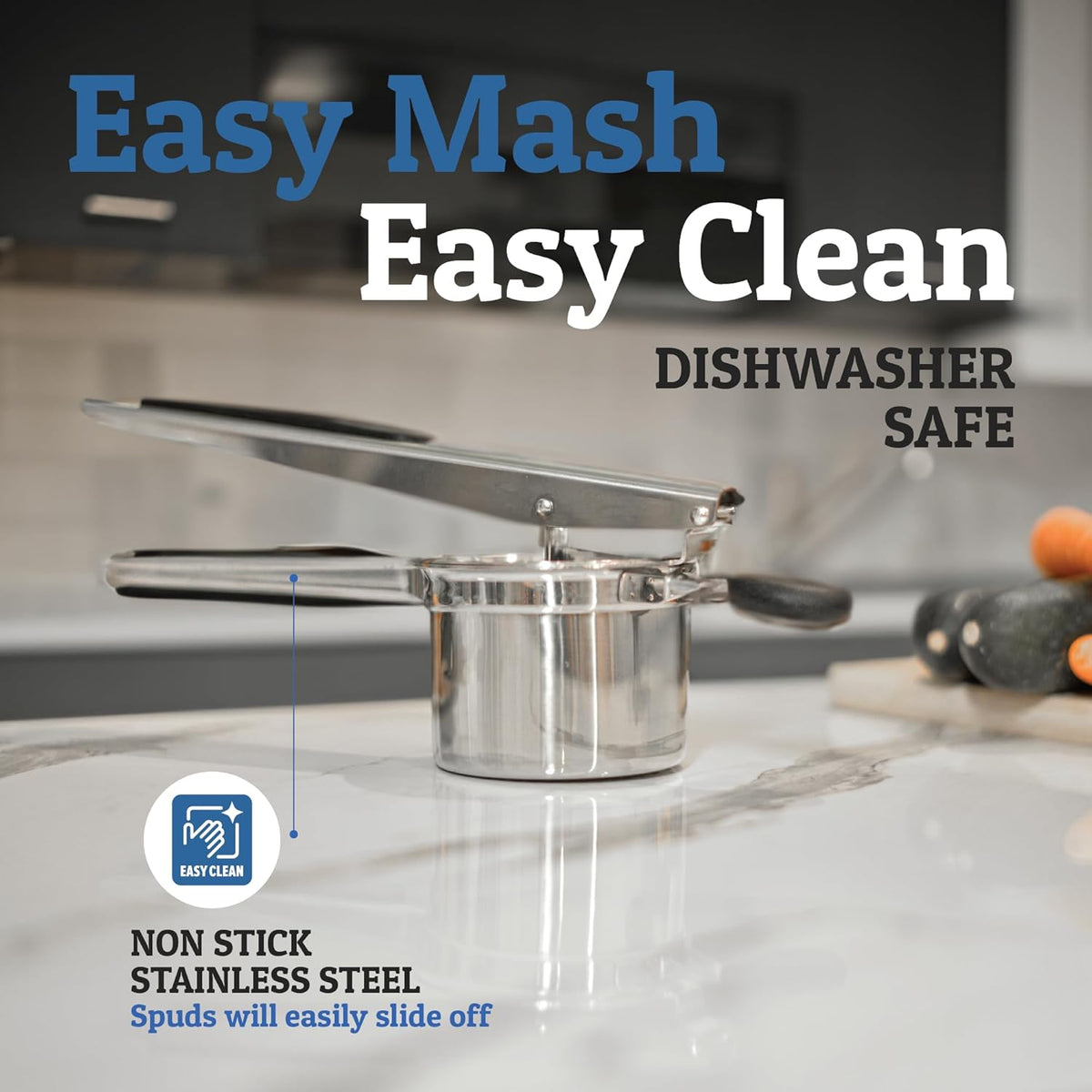 Stainless Steel Potato Masher for Smooth Creamy Mashed Potatoes