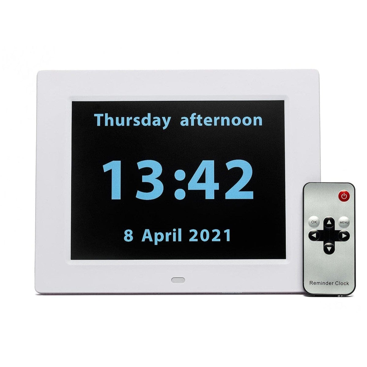Digital Reminder Clock with 20 Custom Alerts – White