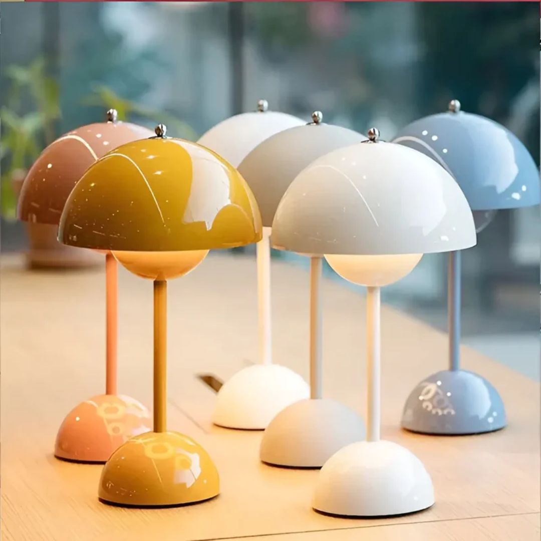 Scandinavian Cordless Table Lamp – Touch Dimmable LED Light