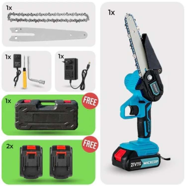 Cordless Electric Chainsaw 6" - Lightweight Garden Trimmer
