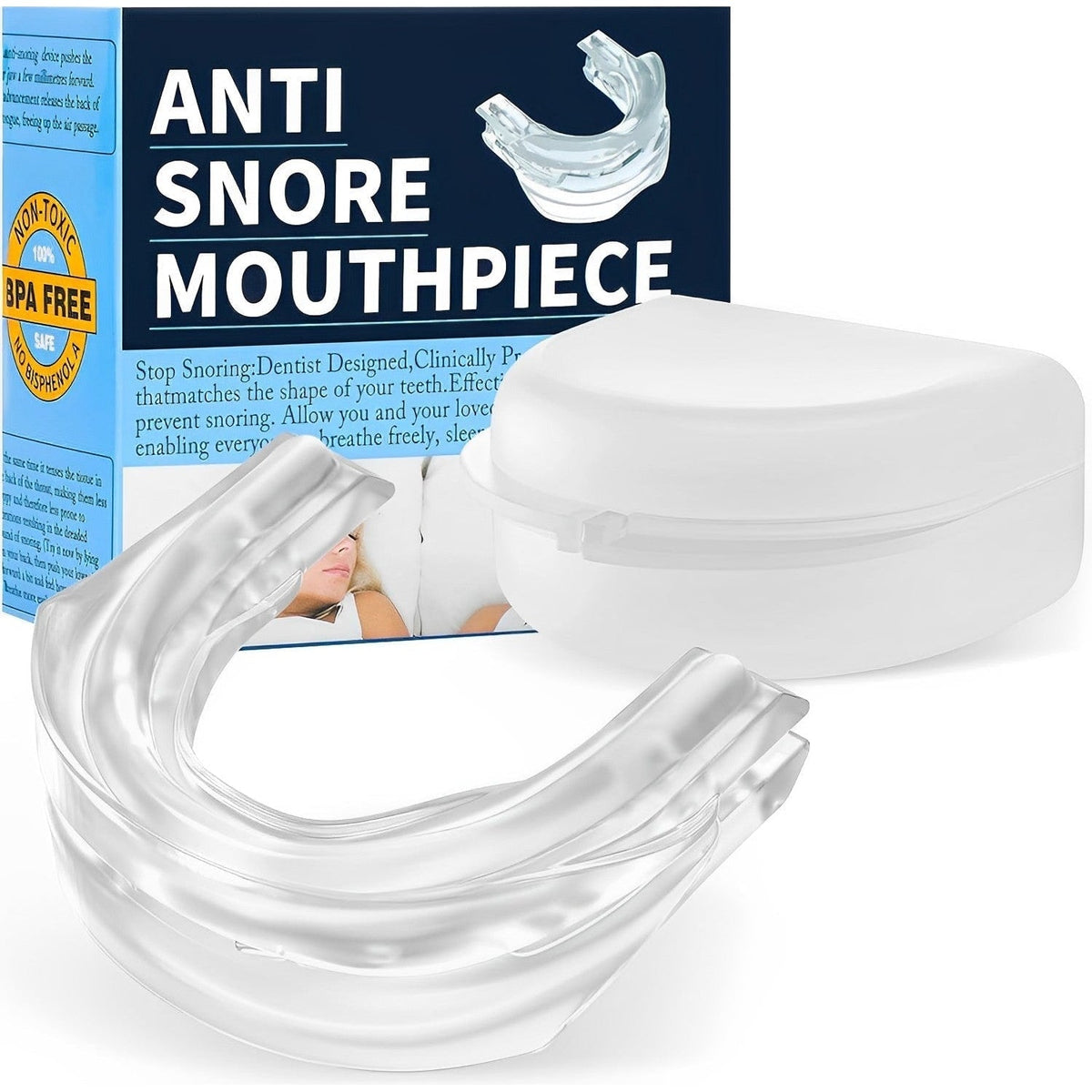 Anti-Snoring Mouthpiece - Silicone Sleep Aid for Men & Women