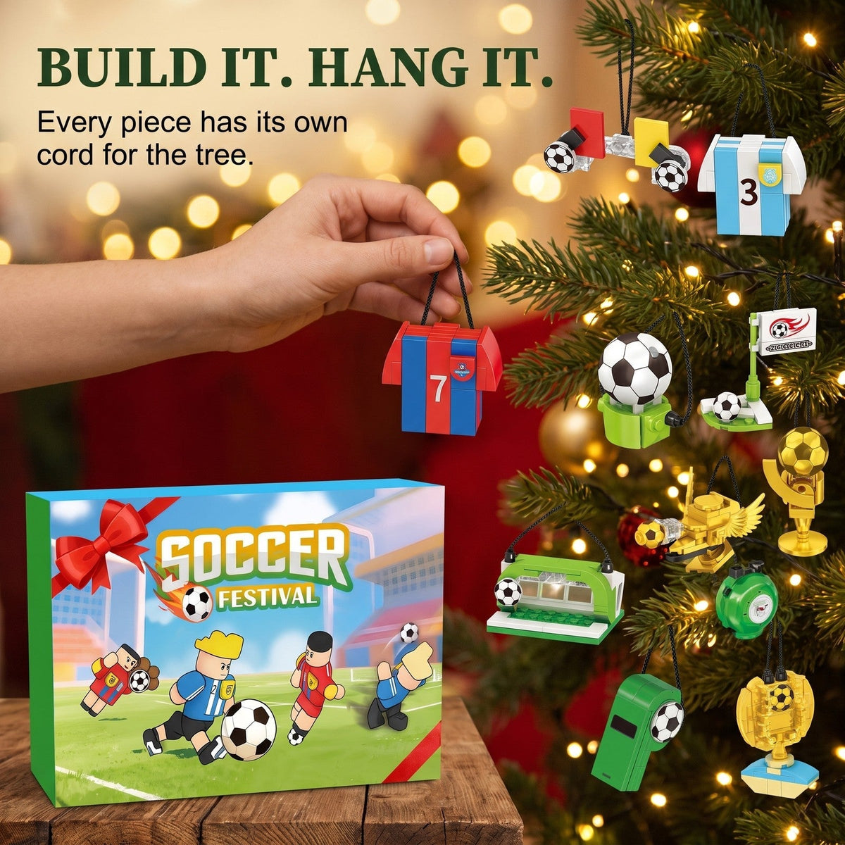 Football Advent Calendar – 600-Piece Brick Build Collection with Players and Trophies