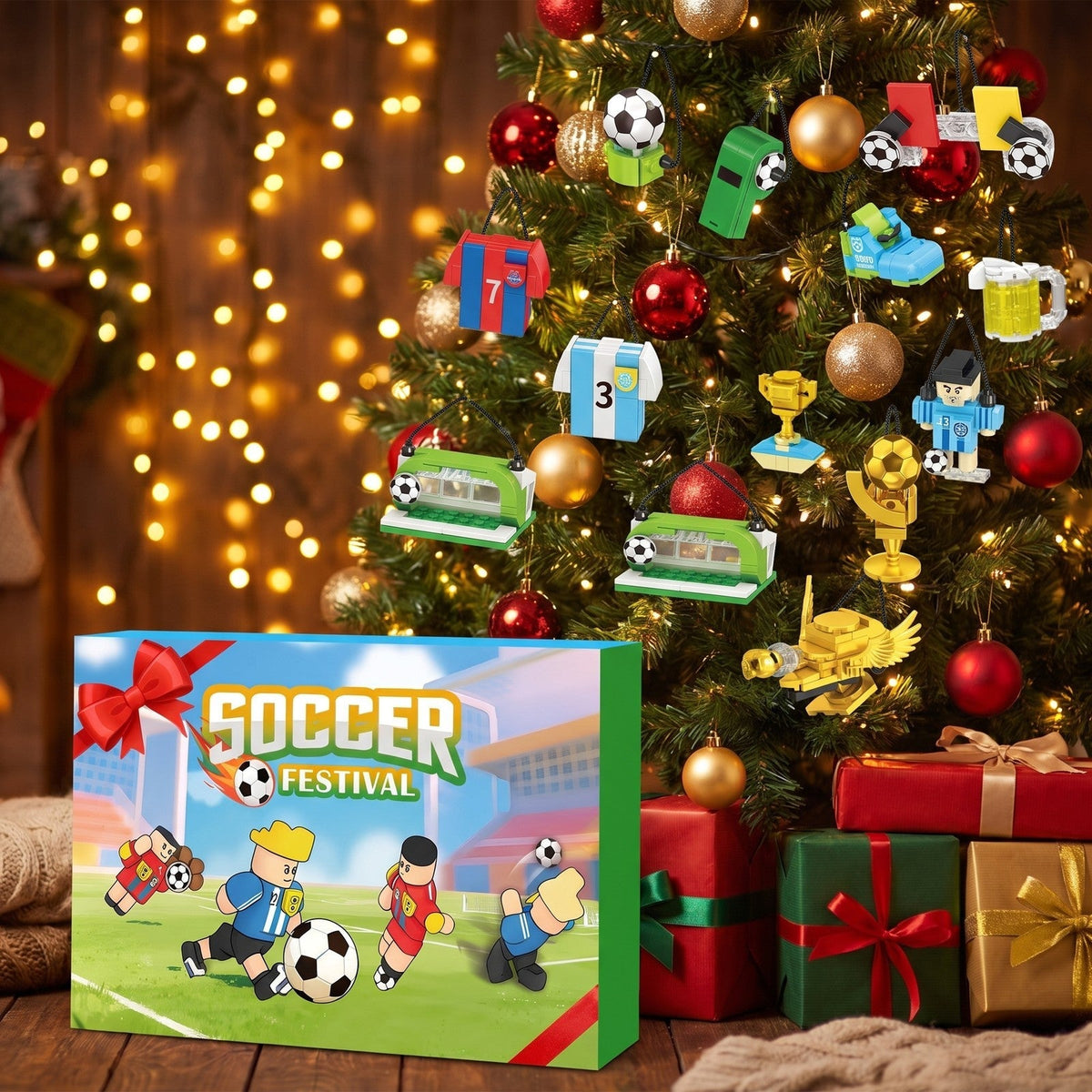 Football Advent Calendar – 600-Piece Brick Build Collection with Players and Trophies