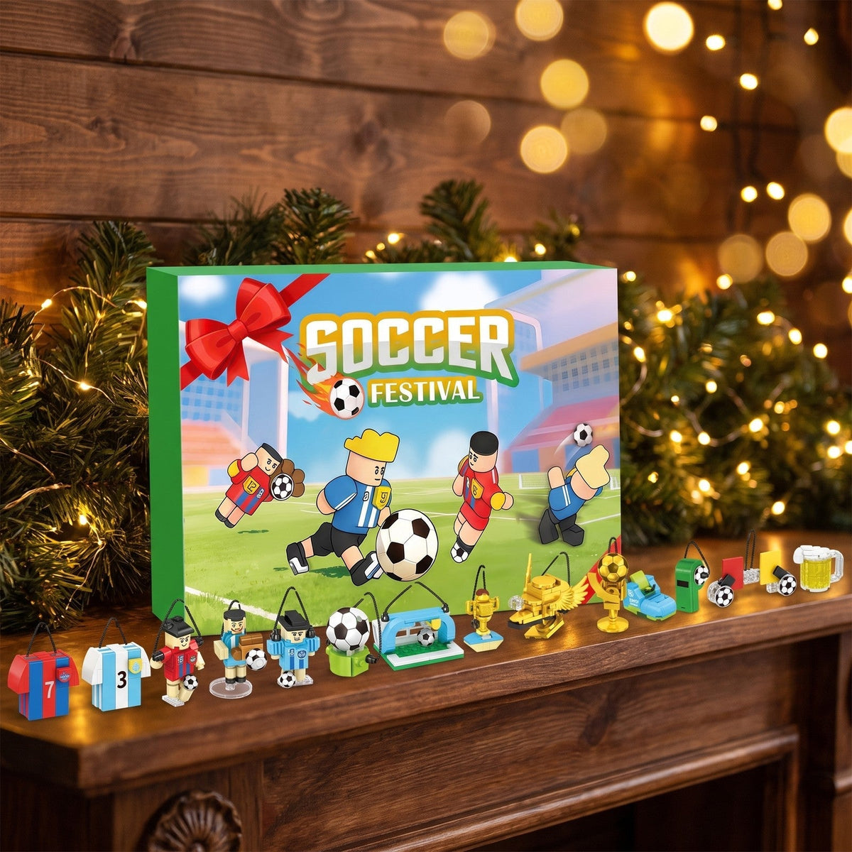 Football Advent Calendar – 600-Piece Brick Build Collection with Players and Trophies