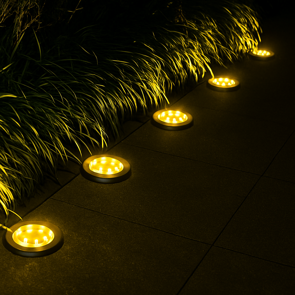 Solar Garden Lights - Stainless Steel Outdoor Pathway Lighting