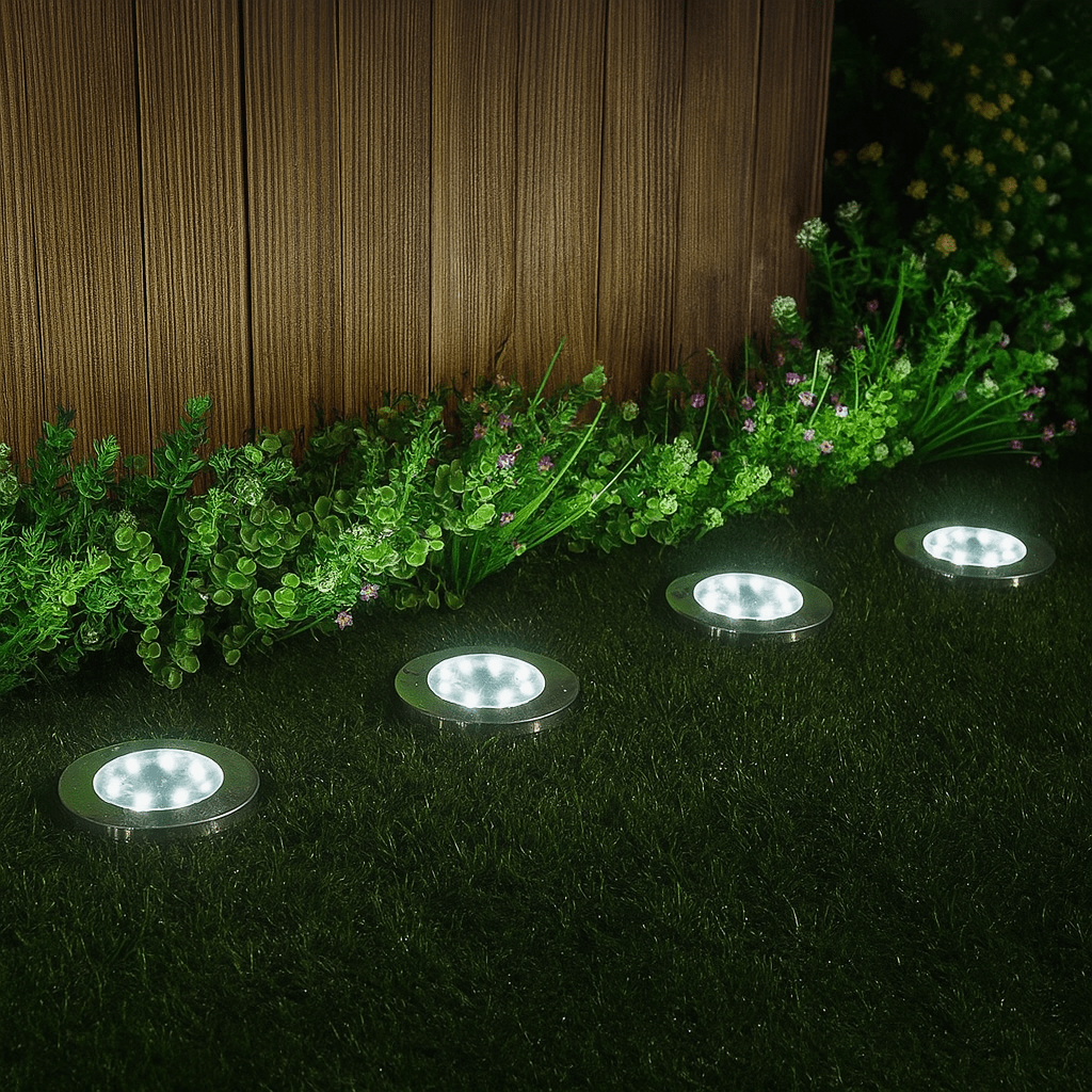 Solar Garden Lights - Stainless Steel Outdoor Pathway Lighting