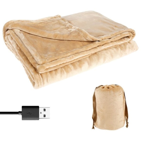 USB Heated Blanket Throw – Portable Fleece Warmth