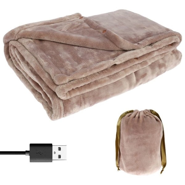 USB Heated Blanket Throw – Portable Fleece Warmth
