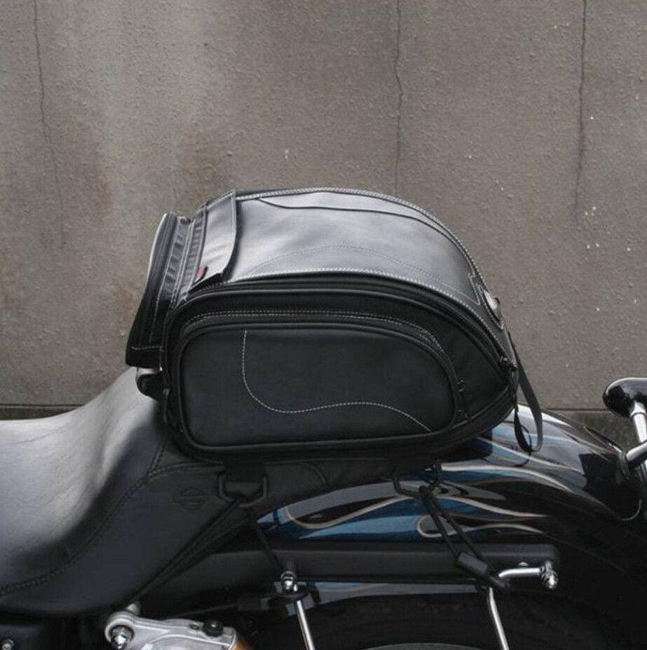 Water-Resistant Motorcycle Tail Bag with Expandable Storage