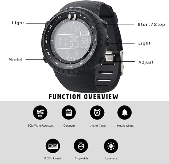 Waterproof Digital Sports Watch for Men – Henry
