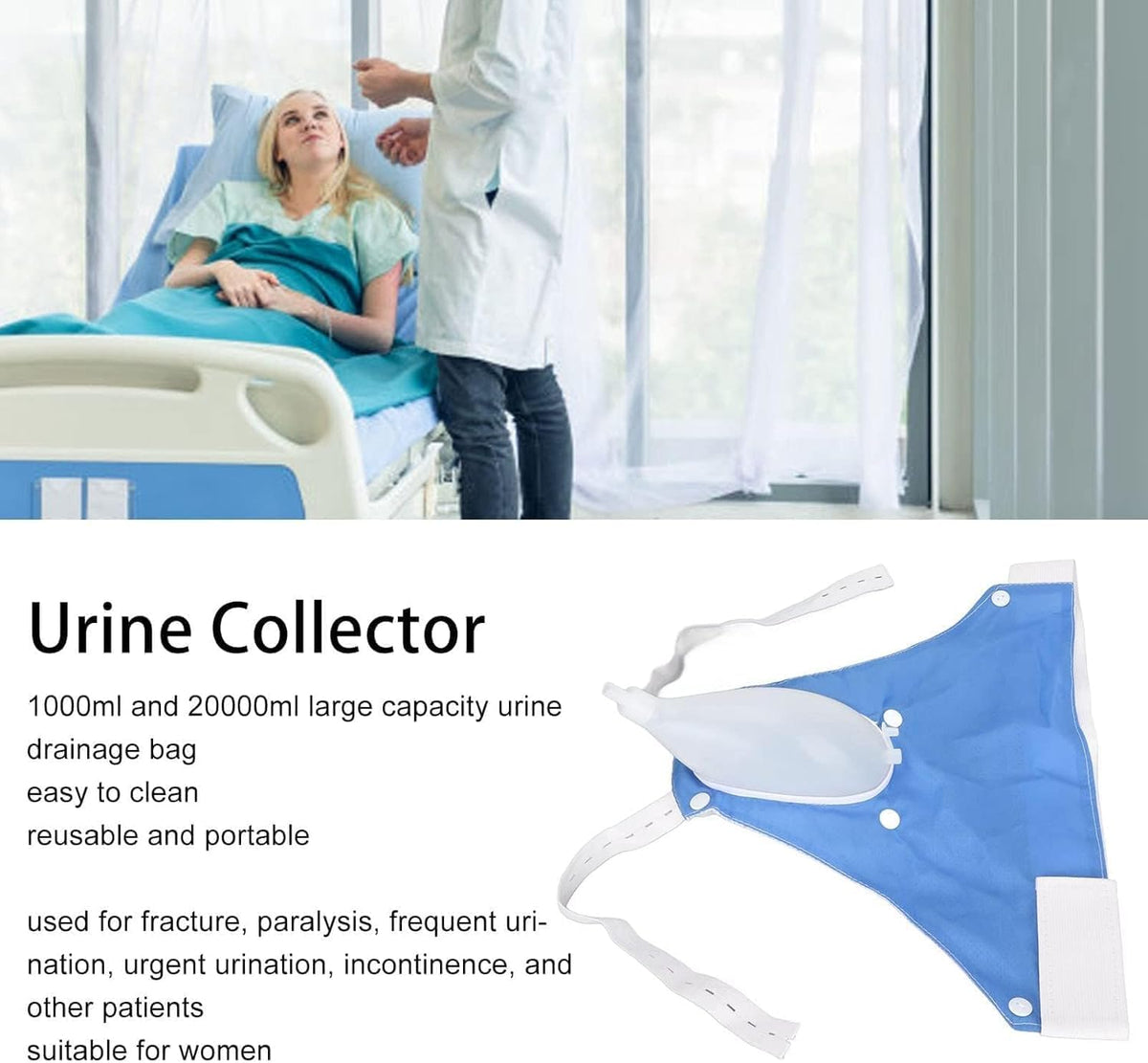 Unisex Portable Reusable Urinary Collection System – Adjustable Waist and Leg Straps