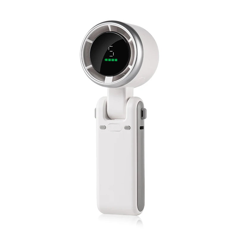 Portable Handheld Fan with LCD Display | 5 Speed Turbo Cooling